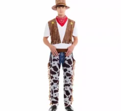 Costume da cowboy western con gambali per uomo
