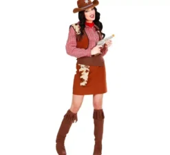Costume da cowgirl a quadri per donna