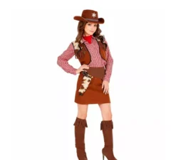 Costume da cowgirl a quadri per donna