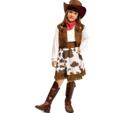 Costume da cowgirl bianco e marrone per bambina