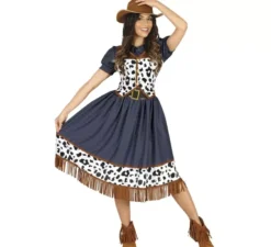 Costume da cowgirl con abito stampato per donna
