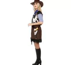 Costume da cowgirl con stampa mucca per donna