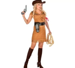 Costume da cowgirl marrone per donna