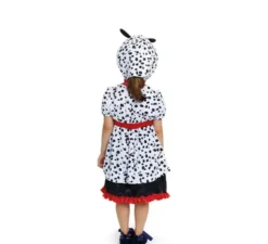 Costume da dalmata in abito con cappuccio per bambina e bambina