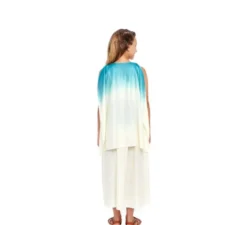 Costume da dea greca blu e bianco per bambina