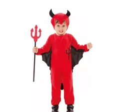 Costume da demone con tridente disegnato per bambino e ragazzo