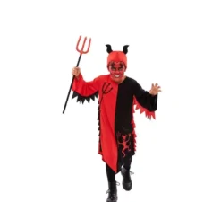 Costume da demone rosso e nero per bambini