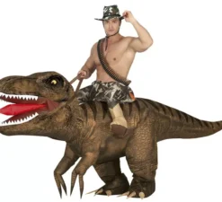 Costume da dinosauro a cavallo gonfiabile per adulti
