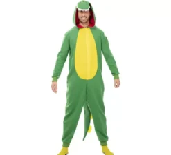 Costume da dinosauro Kugurumi verde e giallo per adulto