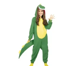 Costume da dinosauro Kugurumi verde e giallo per bambini