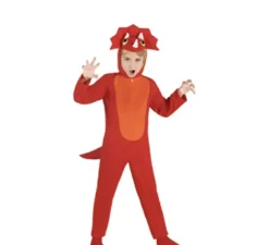 Costume da dinosauro triceratopo rosso per bambini