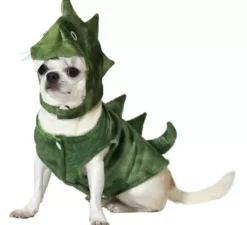 Costume da dinosauro verde per cani