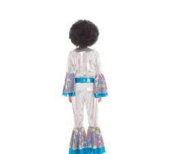 Costume da Disco Boy argentato e blu per bambino
