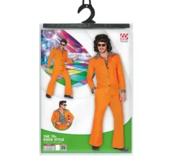 Costume da discoteca arancione anni '70 per uomo