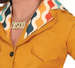 Costume da discoteca arancione anni '70 per uomo
