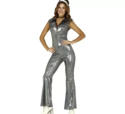 Costume da discoteca argento da donna
