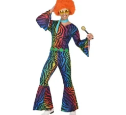 Costume da discoteca con stampa multicolor per uomo