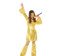 Costume da Discoteca dorato per bambina