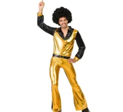 Costume da discoteca dorato per uomo