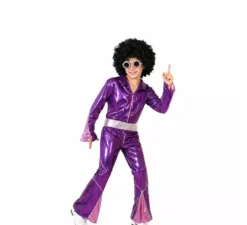 Costume da discoteca fucsia per uomo