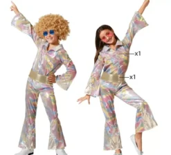Costume da discoteca multicolore per bambina