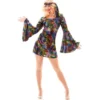 Costume da discoteca multicolor per donna