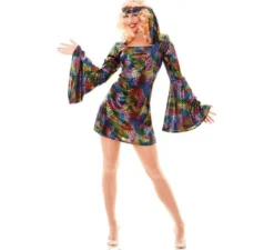 Costume da discoteca multicolor per donna