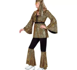 Costume da discoteca onde dorate anni '70 per donna