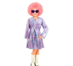 Costume da discoteca psichedelico lilla per ragazza