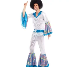 Costume da discotecaro d'argento per uomo