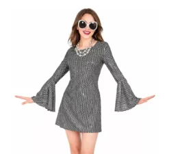 Costume da discoteca scozzese anni '70 in argento da donna