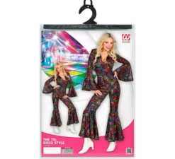 Costume da discoteca svasato da donna anni '70