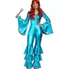 Costume da discoteca turchese per donna