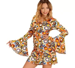Costume da donna anni '70 di bolle arancioni
