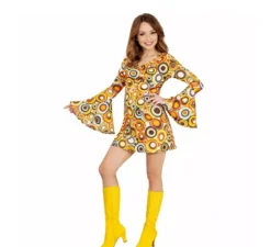 Costume da donna anni '70 di bolle arancioni