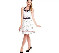 Costume da donna a pois bianchi anni '50