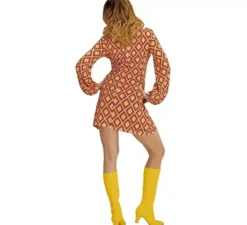 Costume da donna con diamanti arancioni anni '70