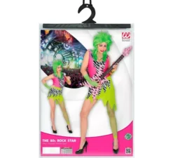 Costume da donna con stampa animalier da rock star anni '80