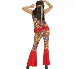 Costume da donna hippie con nastro e medaglione per donna