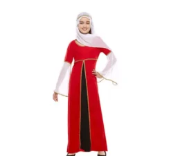 Costume da donna medievale rossa per bambina