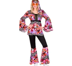 Costume da donna svasato Bubbles rosa anni '70