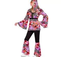 Costume da donna svasato Bubbles rosa anni '70