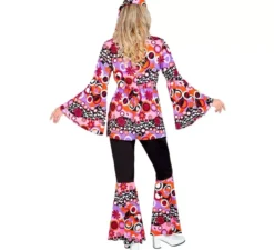 Costume da donna svasato Bubbles rosa anni '70