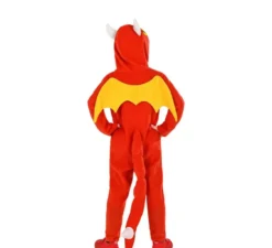 Costume da drago rosso con coda per bambino