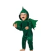 Costume da drago verde con cappuccio e ali per bambino