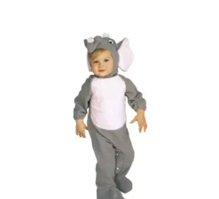 Costume da elefante grigio con cappuccio per bambino