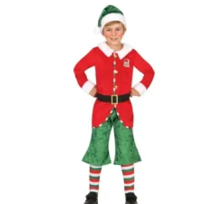 Costume da Elfo aiutante di Babbo Natale con cappello per bambino