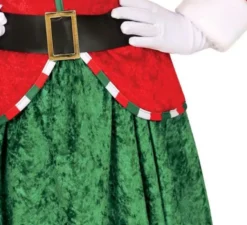 Costume da elfo aiutante di Babbo Natale con cappello per ragazza