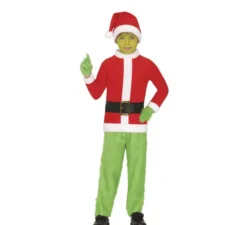 Costume da elfo di Natale verde e scontroso per bambini