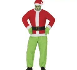 Costume da elfo natalizio verde scontroso da uomo